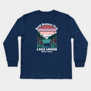 Retro Banff National Park Kids Long Sleeve T-Shirt